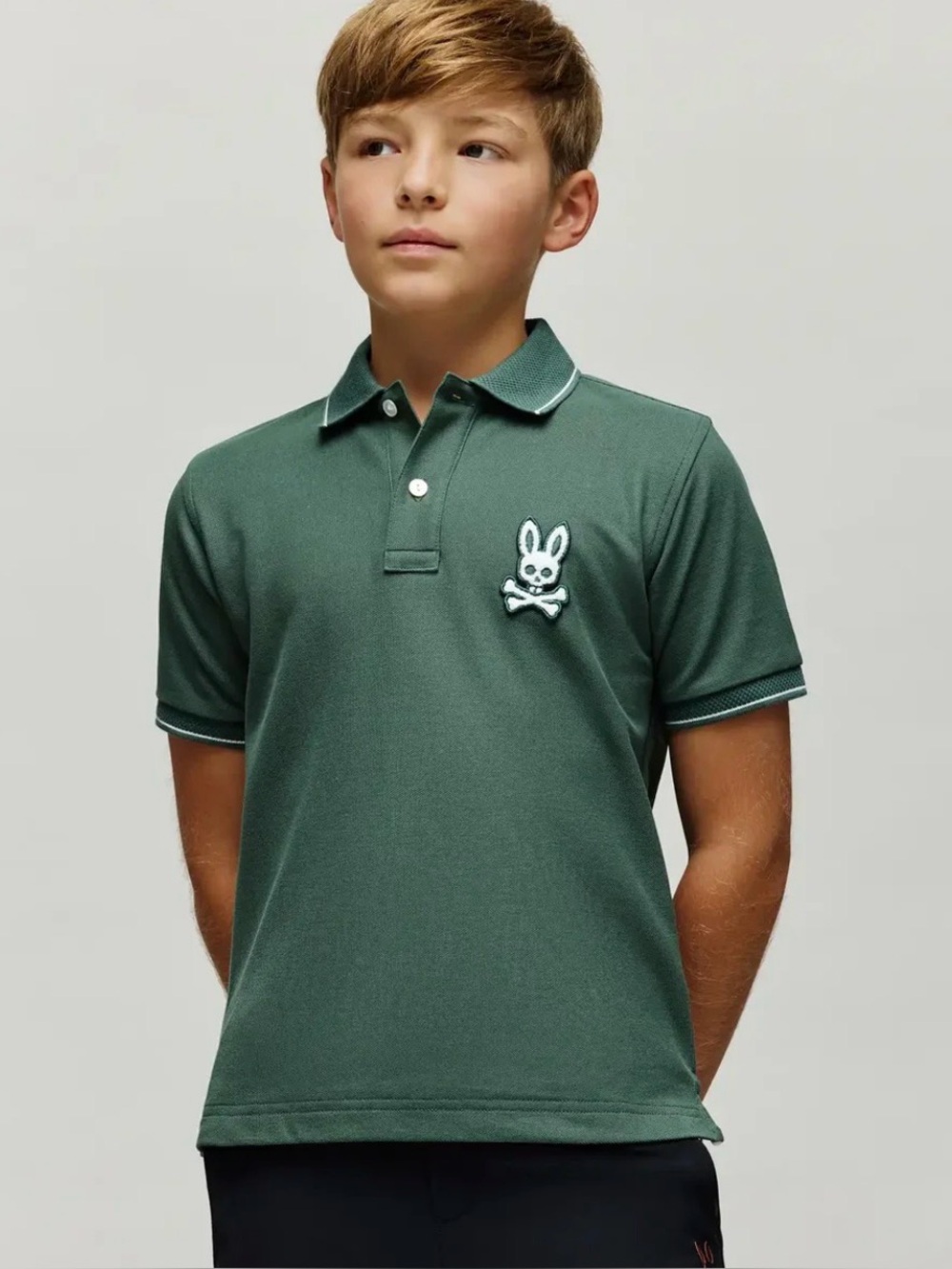 Psycho Bunny Green Boys' Polo size Shirt 5-6/Xs